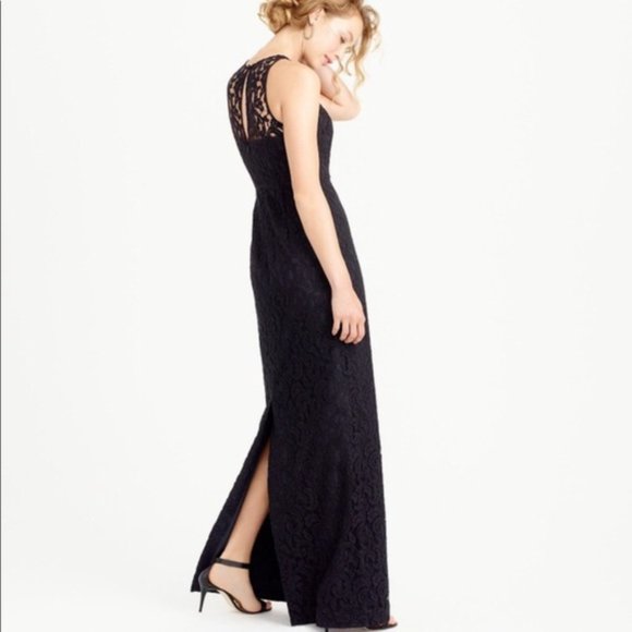J. Crew Pamela Maxi Dress in Leavers Lace Dark Wine - Picture 3 of 12
